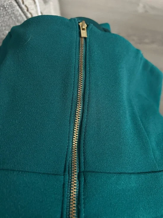 Express Strapless Teal Jumpsuit with Wide Legs - Picture 3 of 4